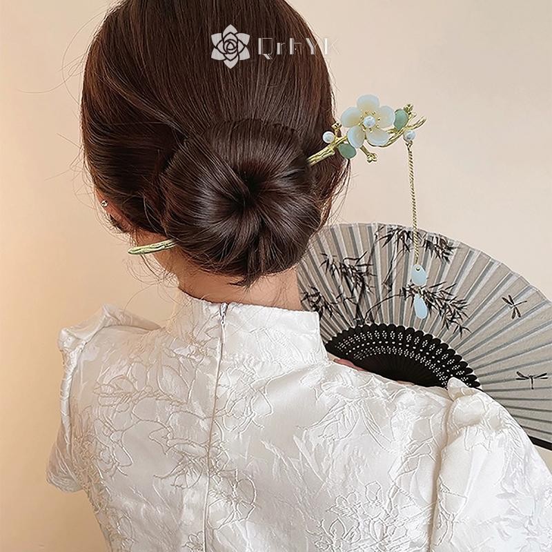 Qrhyk Cổ Điển Trung Quốc Tóc Dính Chân Nữ Hoa Ngôi Sao Tươi Handmade Kẹp Tóc Quyến Rũ Phụ Kiện Trang Sức Đồ Trang Trí Tóc Mới