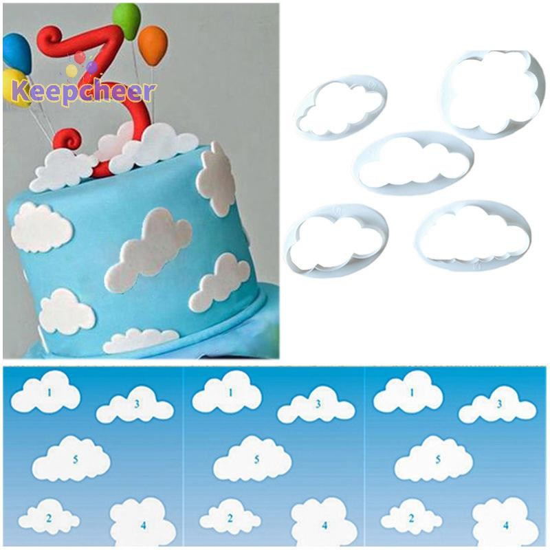 [Keepcheer] 5 Cái / bộ Khuôn cắt bánh quy hình đám mây được làm theo yêu cầu Khuôn bánh quy Fondant in 3D [Mới]