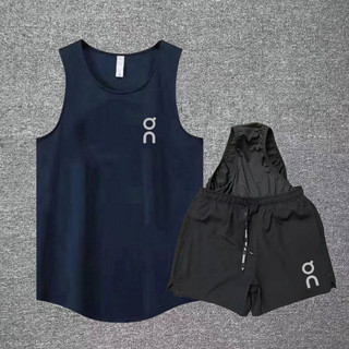 Track and Field Sports Student Training Quick-Drying Sports Suit Men's Marathon Running Mesh Vest with Lining Shorts 1te4