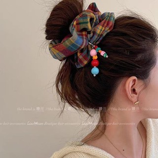 Phiên bản Hàn Quốc Thời trang Vui nhộn Rainbow Kẻ sọc Dây buộc tóc