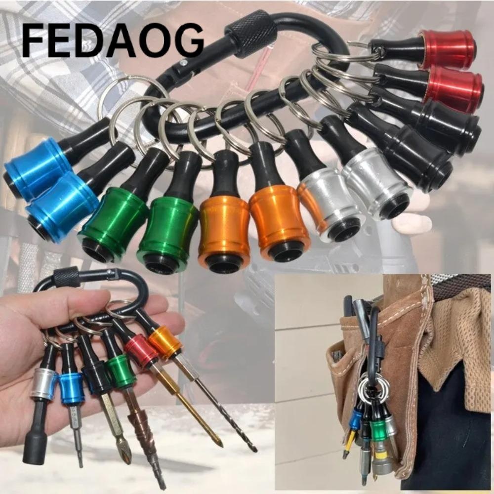 FEDAOG 6 chiếc Giá đỡ đầu tuốc nơ vít, Bộ chuyển đổi móc chìa khóa chuôi lục giác cầm tay, Bộ chuyển đổi cần mở rộng thay đổi nhanh chóng Dụng cụ cầm tay ngoài trời