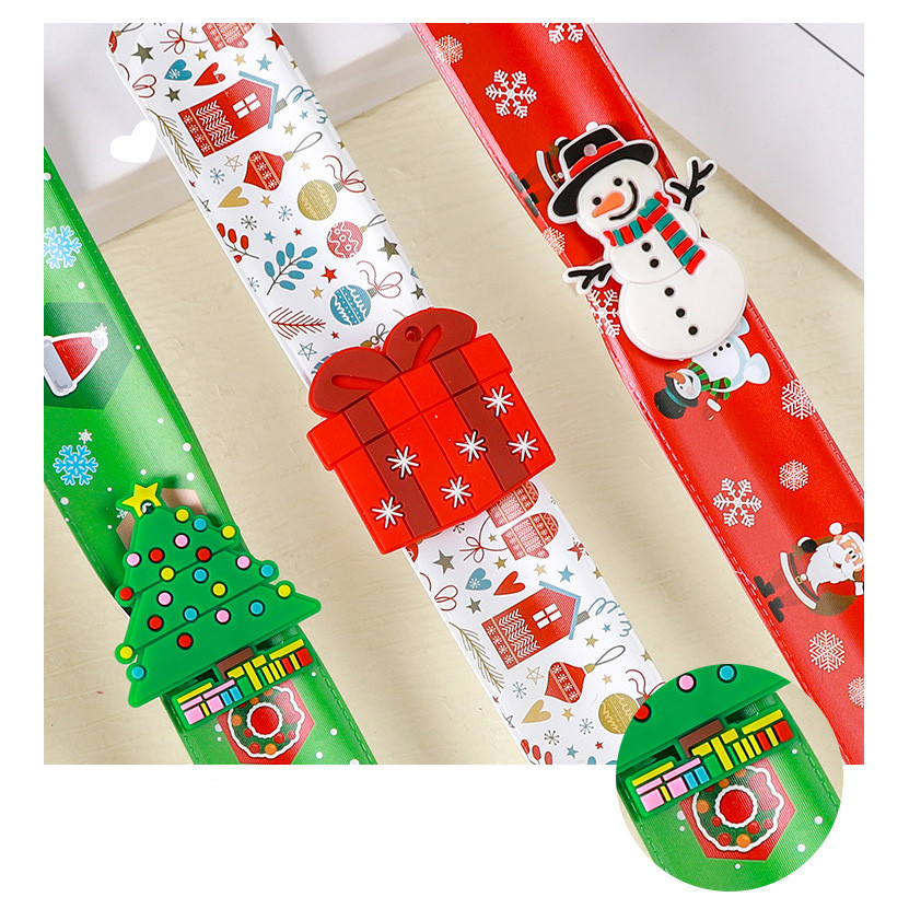 3d Cây Giáng Sinh Hoạt Hình Ông Già Noel Trẻ Em Happy Dây Đeo Tay Đồ Chơi Dự Tiệc Slap Vòng Tay