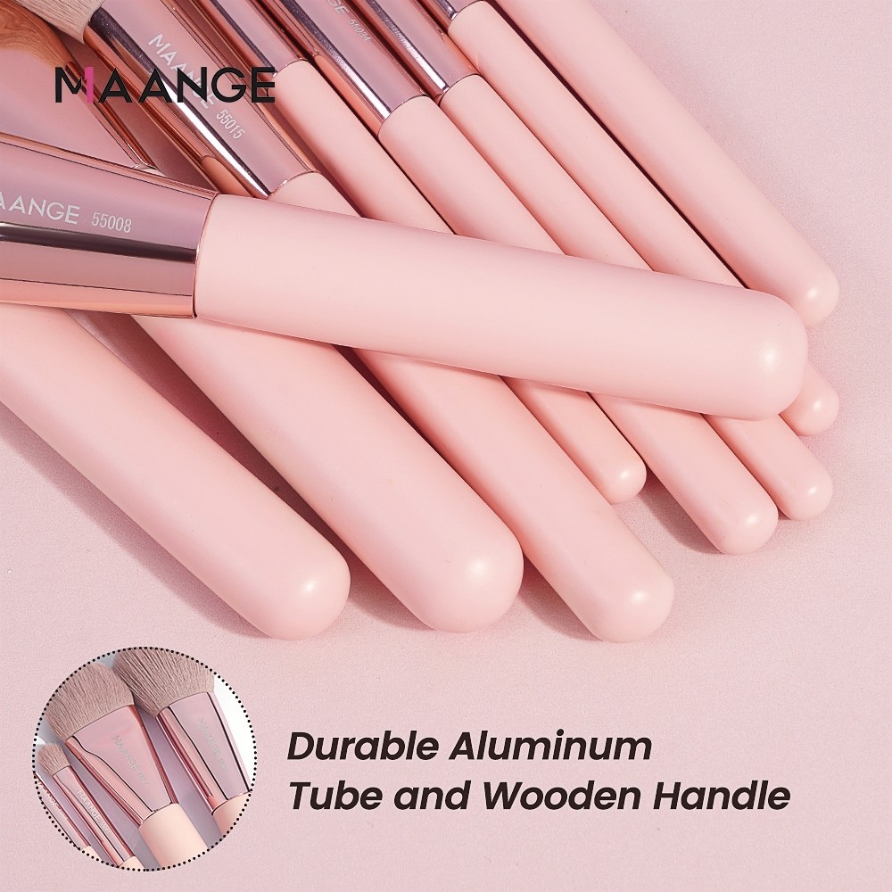 Bộ cọ trang điểm 10 món MAANGE Phấn Hoa Bộ cọ trang điểm cao cấp hộp quà tặng chuyên nghiệp 55075