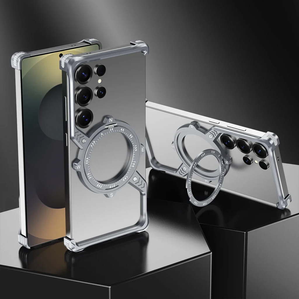 Hình Chữ S Titan Kim Loại Dành Cho Samsang Galaxy S25 Ultra S24 S23 S22 Hợp Kim Nhôm Ốp Lưng Xoay Từ Tính Giá Đỡ