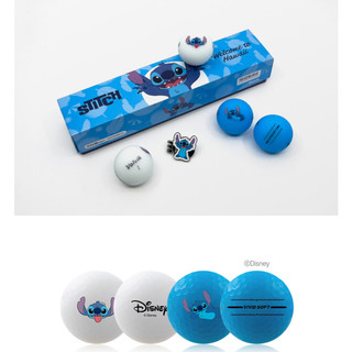 [VOLVIK] Bộ bút đánh dấu và 4 quả bóng golf thiết kế Disney Stitch (Vàng/Xanh)