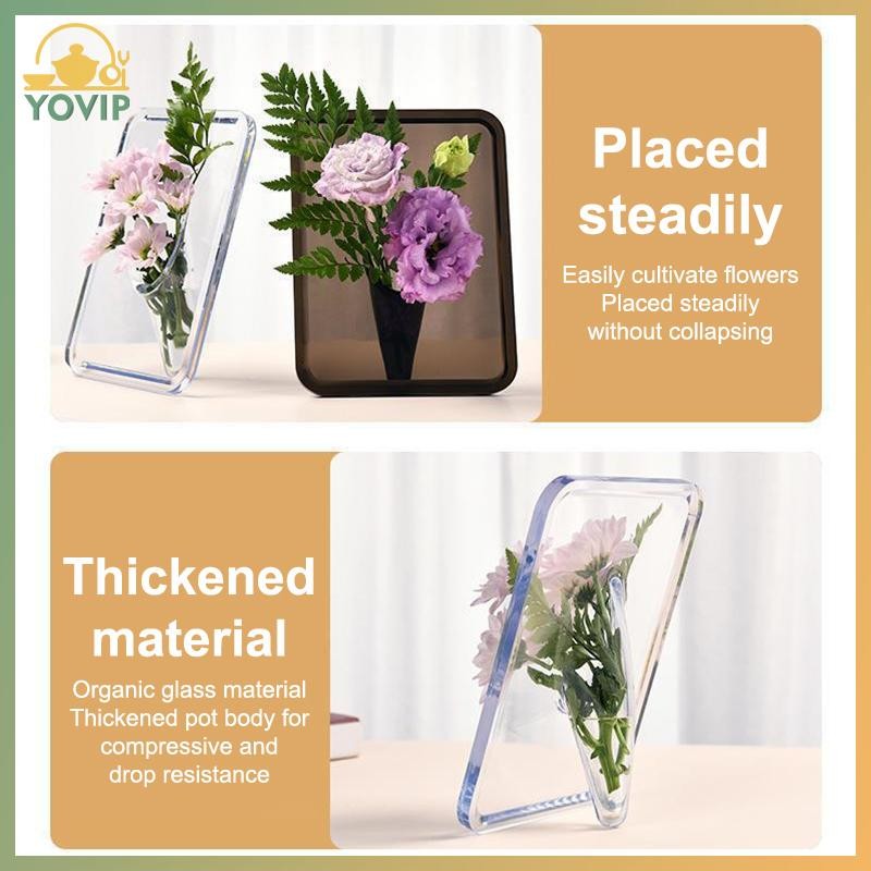 YOVIP Acrylic Khung Ảnh Bình Hoa Nghệ Thuật Hiện Đại Bình Hoa Để Bàn Giá Đỡ Cây Cho Văn Phòng Nhà Quà Tặng Bàn Cưới Centerp Trang Trí VN