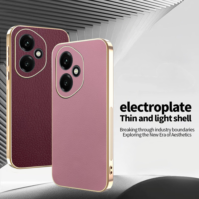 Ốp YJD Cho Honor 400 Pro 400Lite Thanh Lịch Màu Trơn Da Siêu Mỏng Mạ Điện Cạnh Chống Sốc Ốp Lưng Điện Thoại