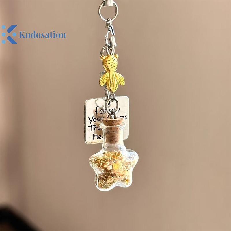 Kudosation Trong Suốt Móc Khóa Chuông Gió Dễ Thương Mặt Dây Chuyền Móc Khóa Điện Thoại Di Động Dây Túi Phụ Kiện Trang Trí Trang Trí Nhà Cửa