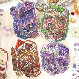 Cabin 9.0 Sổ Tay Tự Làm Cảnh Trang Trí Miếng Dán Gói Magic Series Chủ Đề Cảnh Quan Dán