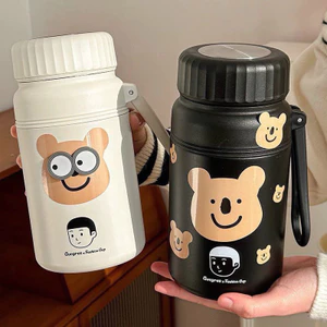 Bình giữ nhiệt nắp vặn dung tích 1000ml tặng miếng dán sticker