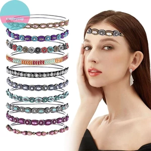Sund Pha Lê Ngọc Trai Bohemian Phụ Kiện Tóc Kim Cương Giả Đính Hạt Băng Đô Quấn Tóc Co Giãn Phong Cách Hàn Quốc VN