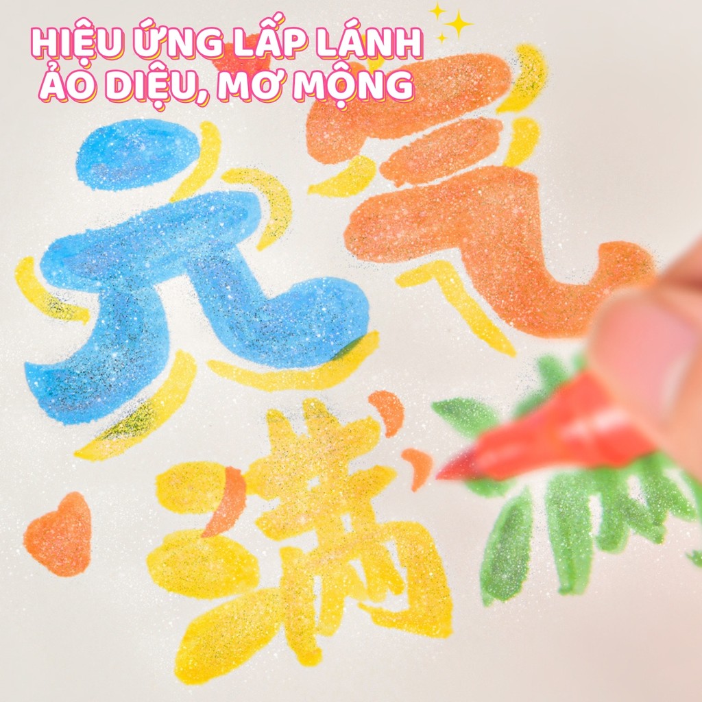 Hộp Bút Nhũ Kim Tuyến 2 Đầu Mềm Markers - Bút Lông Màu 72 Màu Sắc An Toàn Cho Trẻ Em
