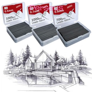 MEGOCE 700 / 1000 CÁI Bút chì tự động nạp lại, chì bút chì cơ học dài 0,5 / 0,7 / 0,9mm 60mm, bút chì cơ khí than chì có thể xóa được màu đen sáng tạo nạp lại sinh viên