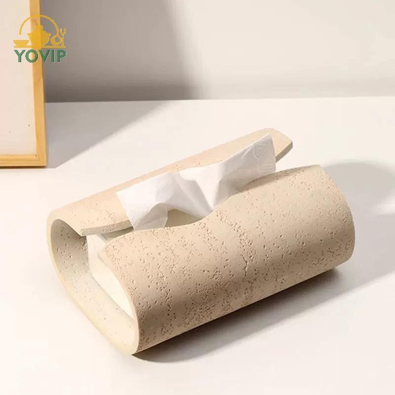 YOVIP Vintage Hang Đá Khăn Giấy Hộp Nhựa Bàn Cà Phê Khăn Ăn Giấy Tổ Chức Hộp Phòng Tắm Phòng Khách Trang Trí VN