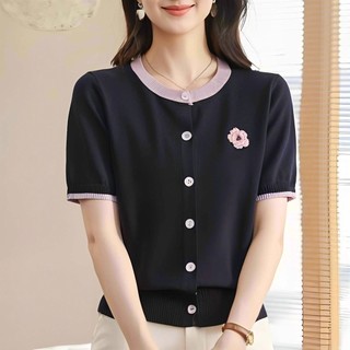 Áo hoa mùa hè tay ngắn phong cách Hàn Quốc, màu B