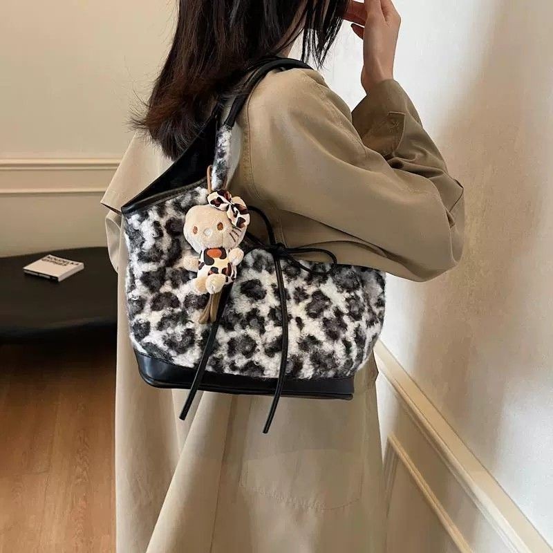 Túi Tote in họa tiết da báo sang trọng Retro phiên bản Hàn Quốc