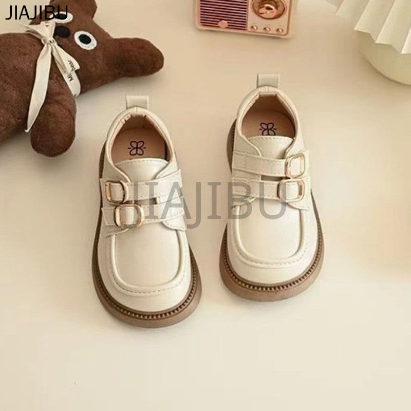 Giày Da Đế Mềm Màu Nâu Cổ Điển Dành Cho Bé Gái Giày Thời Trang Trẻ Em Giày Đi Học Màu Đen Korean Fashion Beige Non-slip Platform Mary Jane Shoes Giày Búp Bê Cosplay Mũi Tròn Phong Cách Anh Giày Em Bé Gót Dày Lolita Nhật Bản