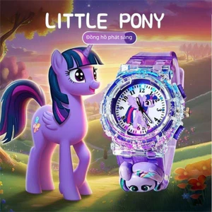 Đồng Hồ Phát Sáng Little Pony Cho Bé Gái – Thiết Kế Dễ Thương, Dây Trong Suốt Cá Tính