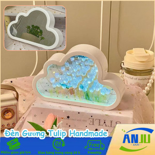 Đèn Gương Nghệ Thuật Handmade - Họa Tiết Hoa Tinh Xảo, Ánh Sáng Dịu Nhẹ, Phù Hợp Trang Trí Nội Thất