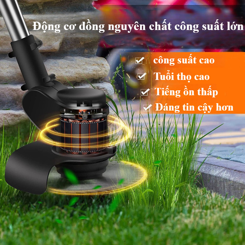 Máy cắt cỏ pin công nghiệp - Nhẹ, động cơ không chổi than, lõi đồng 100%, siêu bền