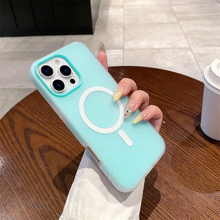 Ốp điện thoại từ tính mờ 2 trong 1 màu thạch sang trọng cho iPhone 11 12 13 14 15 16 Pro Max Plus Vỏ mềm trong suốt Dopamine TPU Vỏ chống rơi