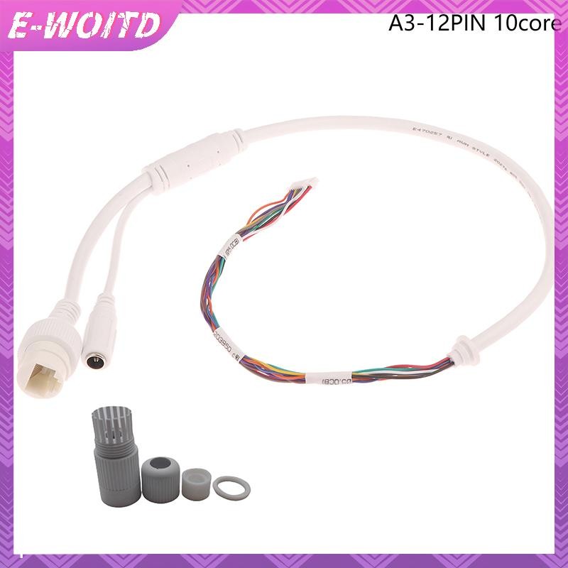E-WOITD 12Pin 8 / 10Core POE Cổng Mạng Nữ Dây Điện Kết Nối Cáp IP Dome Giám Sát Camera HNVN