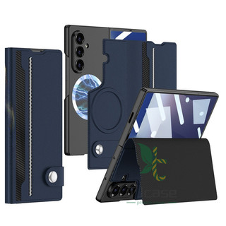 Có Thể Tháo Rời Khe Cắm Thẻ Flip Holder Vỏ Từ Tính Samsung Galaxy Z Fold 7 Z Fold 6 Vỏ Da