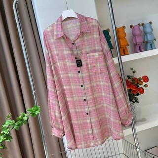 Áo sơ mi kẻ sọc bầu trời đầy sao, tay dài, chống nắng, phù hợp mùa hè