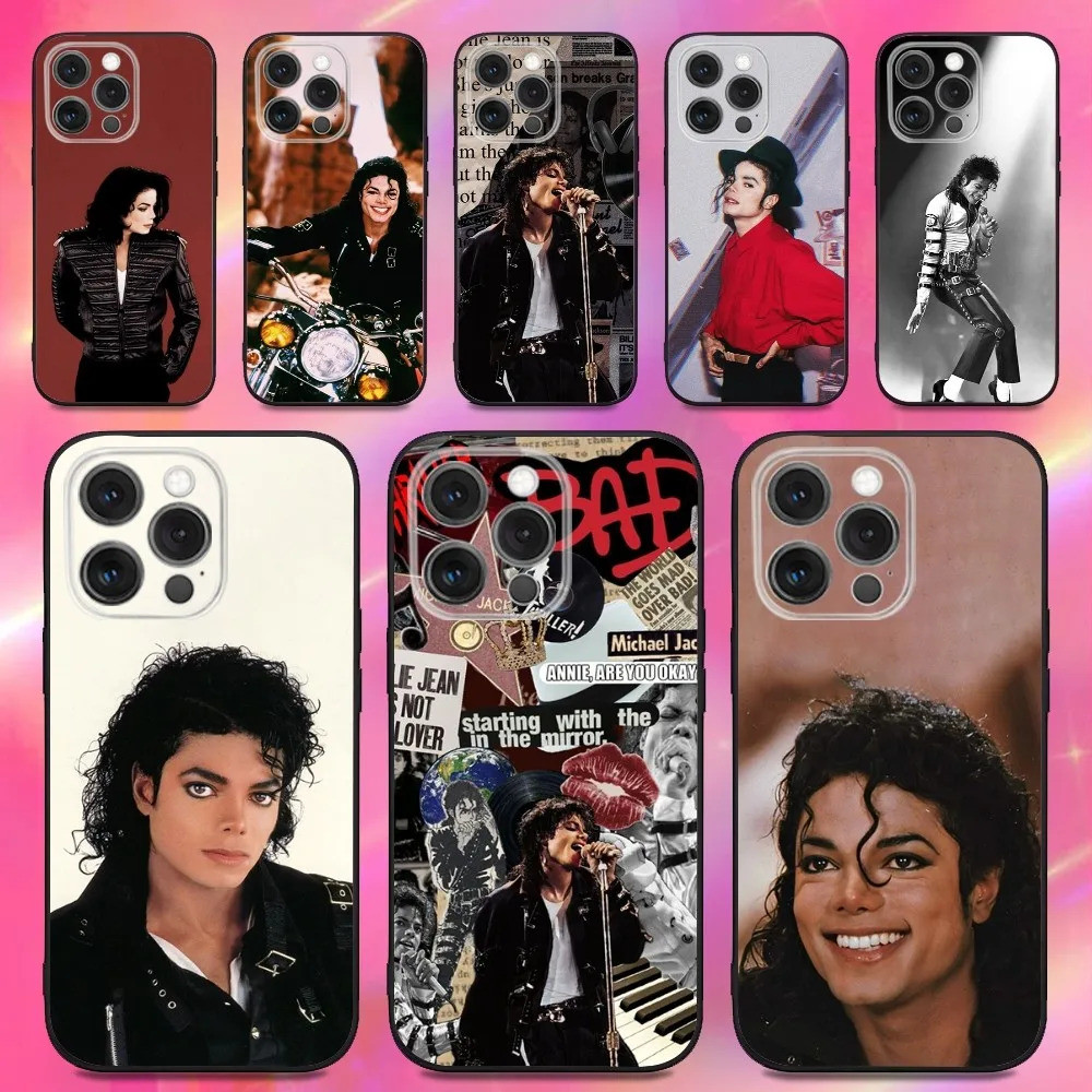Ốp Điện Thoại TP-2 M-Michael J-Jacksons Cho iPhone 16, 17,14,13,12,11, Pro, Max, Plus, X, XS, XR, SE, 8,7, Mini, Ốp Lưng Silicon Mềm Màu Đen
