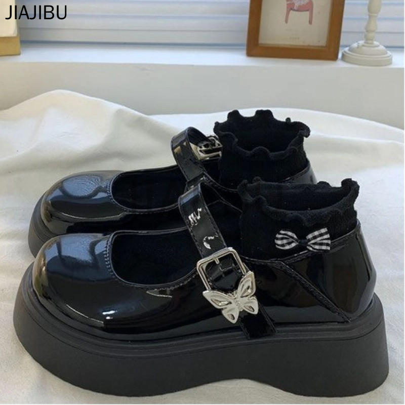 Size 34-46 Giày Nữ Cỡ Lớn Giày Học Sinh JK Màu Đen Nhật Bản Dành Cho Nữ Sinh Trung Học 45 Giày Da Màu Be Mũi Tròn Chống Trượt Phong Cách Sinh Viên Anh 44 Korean Fashion Platform Lolita Mary Jane Shoes 43 Giày Ngón Chân Cái 42 Giày Công Chúa Pháp