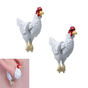 Treeling Phim hoạt hình thu nhỏ Fowl Ear Studs Thiết kế sành điệu Trường làm việc phù hợp Tập hợp xã hội