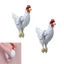 Treeling Phim hoạt hình thu nhỏ Fowl Ear Studs Thiết kế sành điệu Trường làm việc phù hợp Tập hợp xã hội