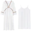 Mutu Đầm Ba Phần Tư Tay Sling Phong Cách Bohemian Mới Nhất, Màu Trắng Mỏng Nhẹ - Perfect cho Mùa Xuân 2026
