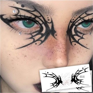 Halloween Dark Butterfly Eye Makeup Painted Tattoo Sticker
