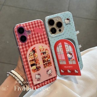 INS Phim Hoạt Hình Dễ Thương Mèo Kitty Trang Điểm Gương Giá Đỡ Vỏ Cho iPhone 11 16 16E 15 14 13 12 Pro Xs Max XR X 7 8 6 Plus SE Vỏ Điện Thoại TPU Mềm Bảo Vệ Vỏ Chống Sốc