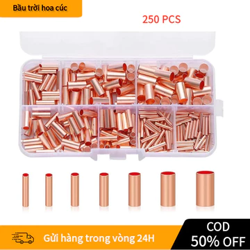 【COD】Bộ Cos Đồng 250 Cái, Đầu Nối Dây Ống Đồng Nhỏ Chất Lượng Cao, Chống Rỉ Sét