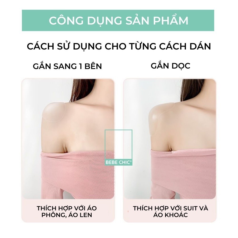 [COD] Miếng độn vai silicon tự dán vô hình, nâng cầu vai áo vest/blazer, không lộ, dùng cho cả nam và nữ