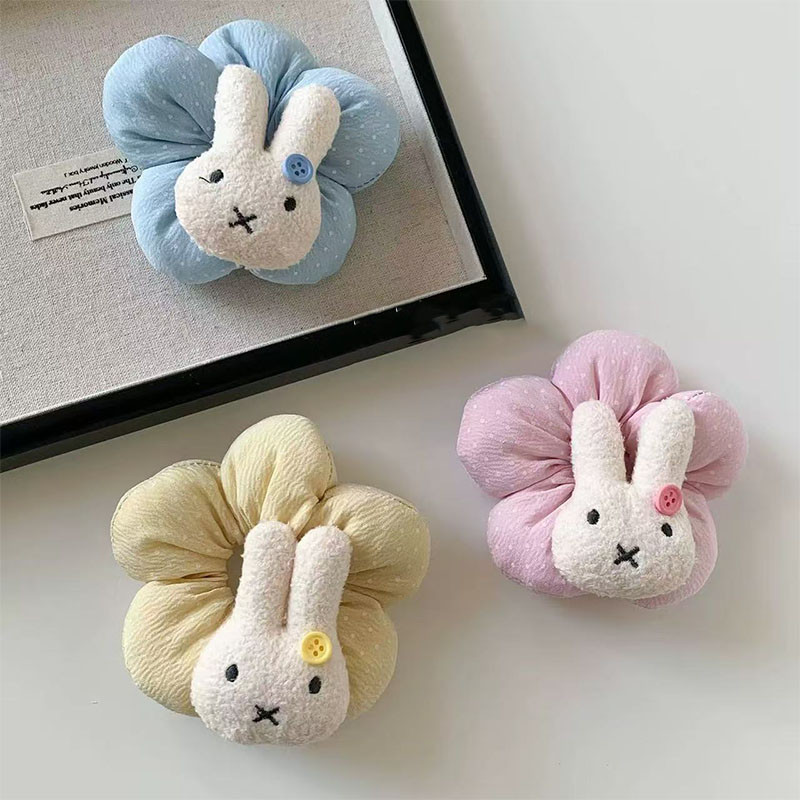 Phụ kiện tóc hình thỏ Miffy với hoa lớn và chấm bi đáng yêu