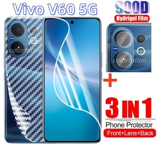 Phim Bảo Vệ Hydrogel 3 Trong 1 Cho Vivo V60 V 60 VivoV60 V60Lite V70Elite V70FE VivoV70 4G 5G Mặt Trước Mặt Sau Mềm Bảo Vệ Màn Hình Hydrogel Phim Camera Sau Ống Kính Bảo Vệ