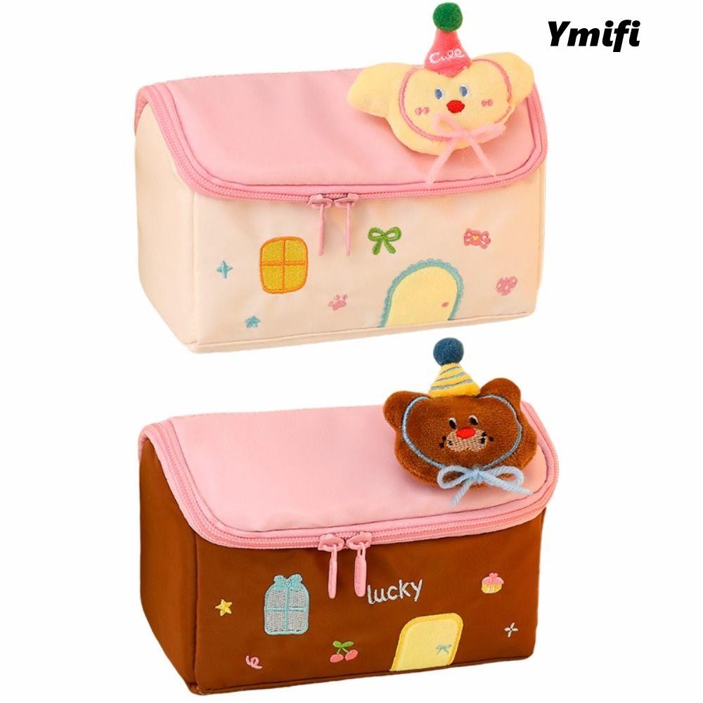 Túi đựng bút YMIFI, Bút chì hình ngôi nhà dung tích lớn, Túi trang điểm nhiều lớp chống thấm nước chất lượng cao Quà tặng trở lại trường học