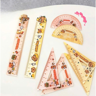 MEOWU Set Bộ 4 Thước Đo Góc Thẳng Tròn Tam Giác Acrylic Hình Cappy Dễ Thương Mới