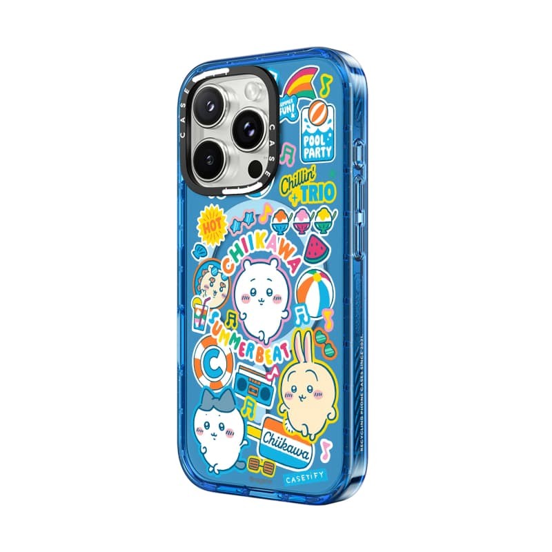 CASECASE X Chiikawa Tiệc Mùa Hè Miếng Dán Ốp Lưng Bầu Trời Màu Xanh Trong Suốt Cứng Hút Từ Tính Tác Động Dành Cho Apple IPhone 12 13 14 15 16 Pro Max Plus Có Hộp