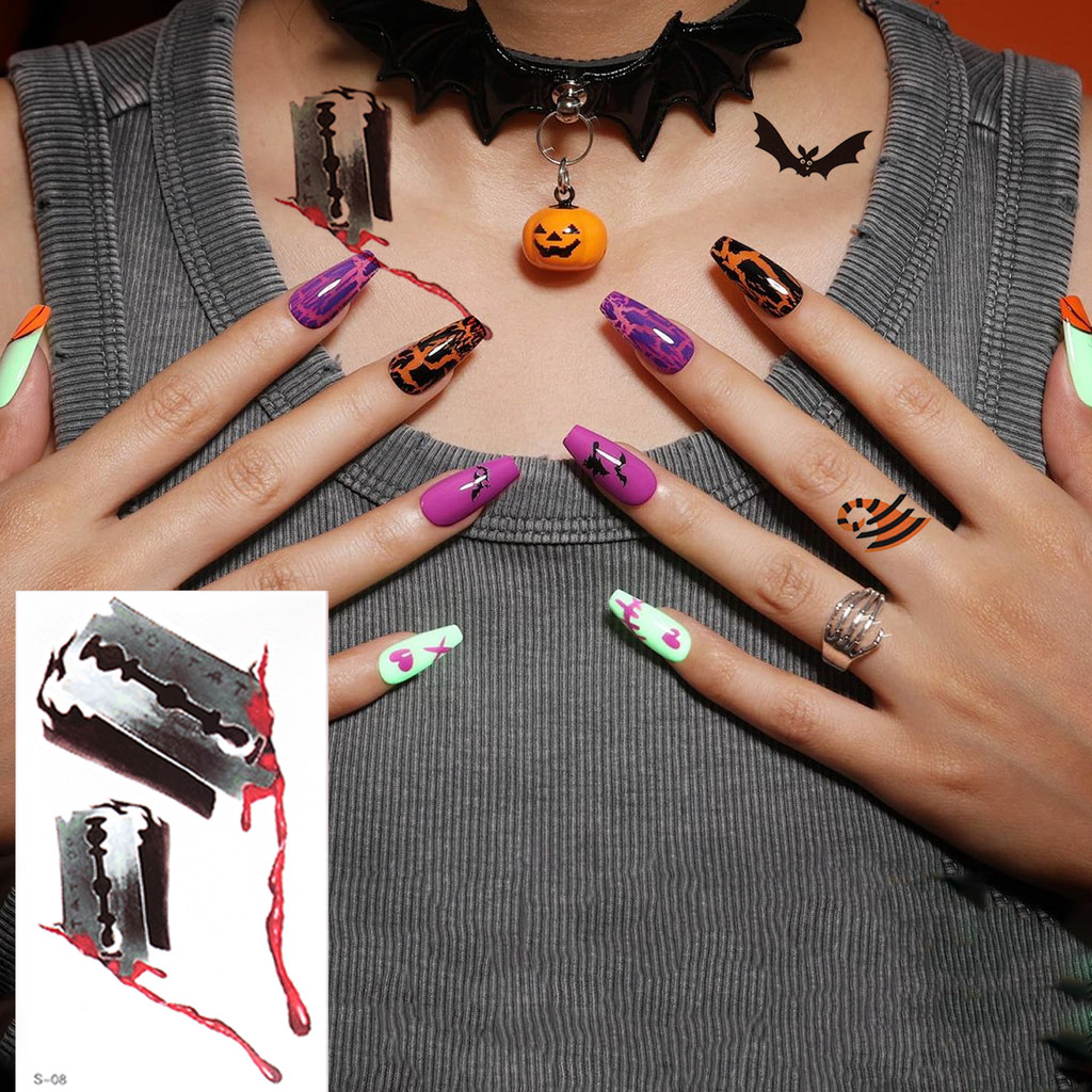 Bộ nhãn dán hình hoạt hình 30-60 cái cho Halloween - Dính nhanh, an toàn, không độc hại