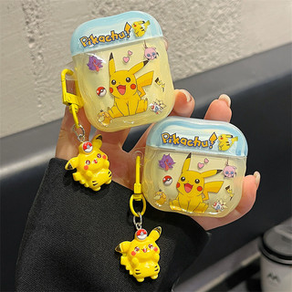 Ống hút rơm Pikachu cho AirPods 1 / 2 3 Pro Pro Pro2 Airpods4 Vỏ tai nghe Vỏ bảo vệ Bluetooth không dây AirPods Pro 3 4 Vỏ bảo vệ tai nghe