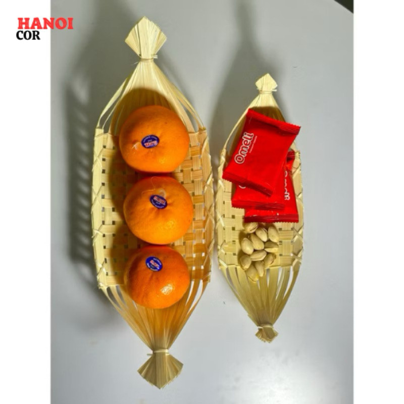 (SỈ SLL)Thuyền tre đựng bánh kẹo trang trí bàn tiệc, thức ăn, đồ decor trang trí dễ thương bàn ăn