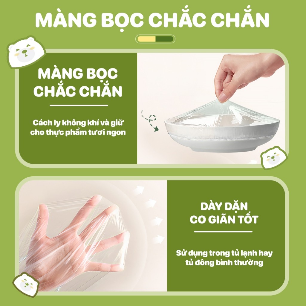 Combo 900 Túi Màng Bọc Thực Phẩm TopGia Hộp Rút Treo Tường Co Giãn Đa Năng Tiện Lợi Xuka
