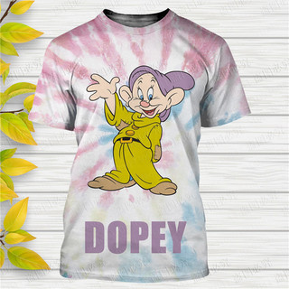 Bạch Tuyết Và Bảy Chú Lùn tie-dye In 3D Disney Áo Nam Nữ Phong Cách Thường Ngày Mùa Hè Dạo Phố Tee Áo