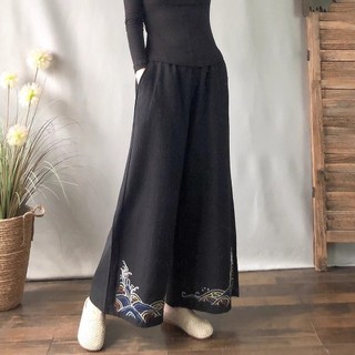 24.7.9 Counter Tail Hàng Hóa Rò Rỉ Vải Lanh Cotton Quần Nữ Retro Phong Cách Dân Tộc Thêu Quần Ống Rộng Ôm Hơn Nhìn Quần Dài Hàng Hóa Đuôi Rò Rỉ Vải Lanh Cotton Quần Nữ Retro Phong Cách Dân Tộc Thêu Ống Rộng Quần Slimm