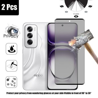 2 Chiếc Kính Cường Lực Chống Nhìn Trộm Chất Lượng Cao Bảo Vệ Màn Hình Cho OPPO Reno 12 11 10 Pro Plus 5G Chống Gián Điệp 9D Kính Bảo Vệ
