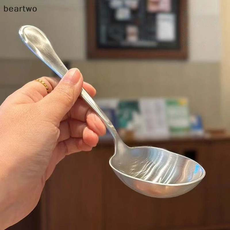 < Beartwo > Thìa Tròn Thép Không Gỉ Lưới Đỏ Vàng Bữa Tối Tay Cầm Dài Khuấy Thìa Tráng Miệng Cho Phụ Kiện Nhà Bếp Tiện Ích Đẹp